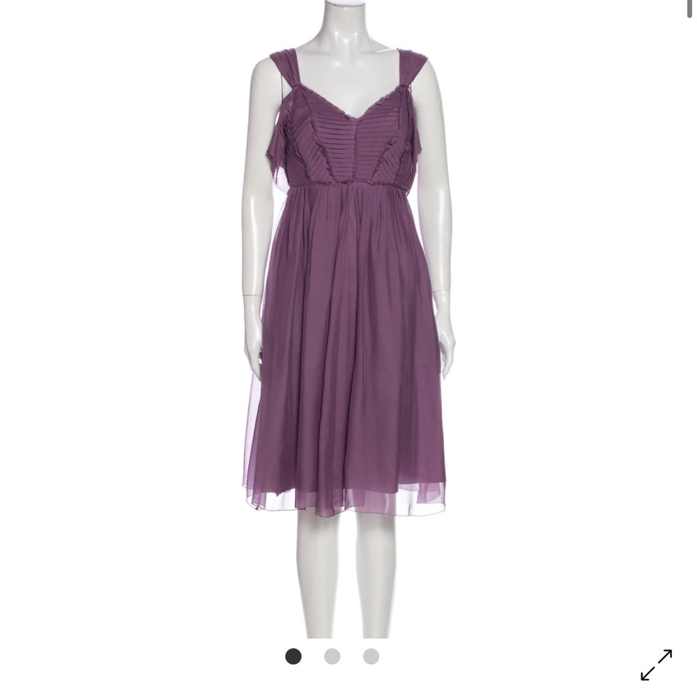 Philosophy di Alberta Ferretti Purple Sweetheart Midi Dress
